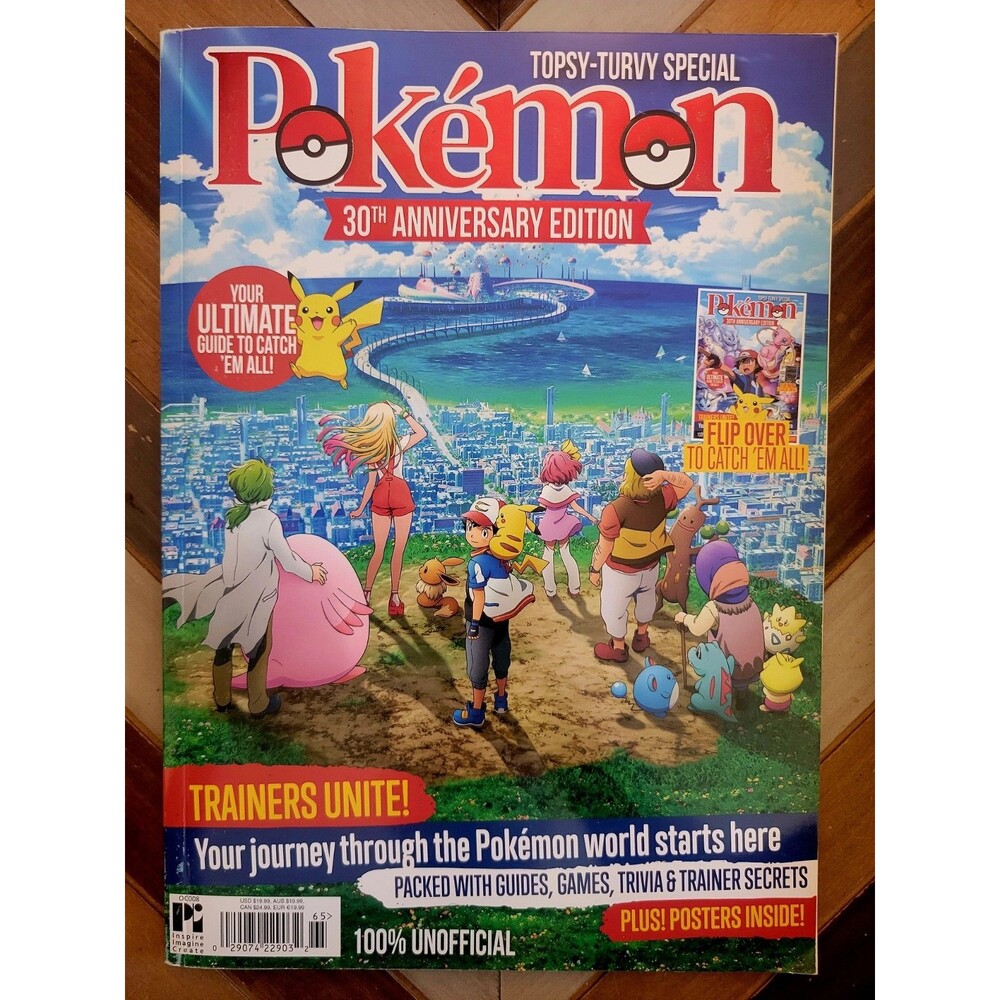 Pokemon Topsy-Turvy Special 30th Anniv Ultimate Guide w/ Posters, Games, Secrets - Picture 2 of 14